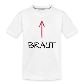 Braut Junggesellenabschied Junggesellin Pfeil - Kinder Premium Bio T-Shirt - Weiß - Vorne