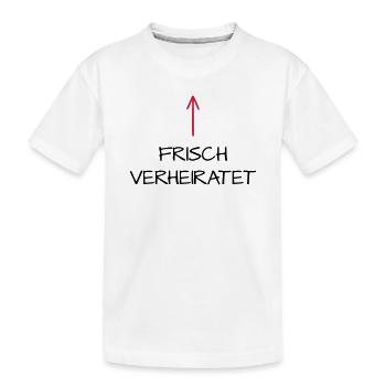 Frisch verheiratet Flitterwochen Hochzeitsreise - Kinder Premium Bio T-Shirt - Weiß - Vorne