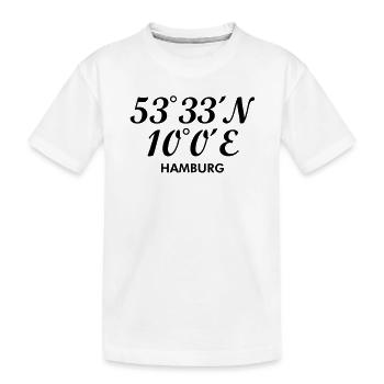 Hamburger Koordinaten von Hamburg - Kinder Premium Bio T-Shirt - Weiß - Vorne