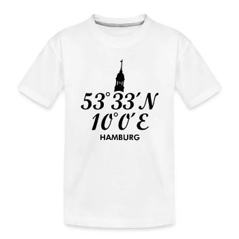 Hamburg Koordinaten Hamburger Michel - Kinder Premium Bio T-Shirt - Weiß - Vorne