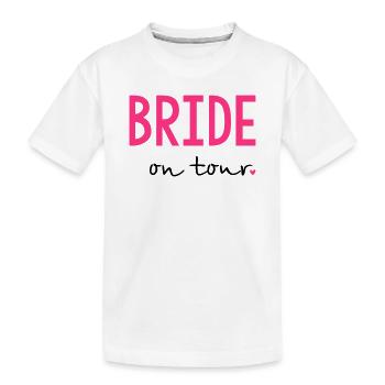 Bride on tour hen party - Kids' Premium Organic T-Shirt - white - Front