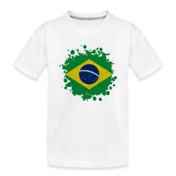 Brésil Tache tache de cadeau drapeau Amérique du Sud - T-shirt bio Premium Enfant - blanc - Devant