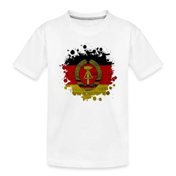 DDR taches / Cadeau drapeau Allemagne de l’Est - T-shirt bio Premium Enfant - blanc - Devant