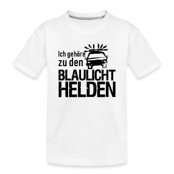 Blaulicht Polizei Feuerwehr Sanitäter Geschenk - Kinder Premium Bio T-Shirt - Weiß - Vorne