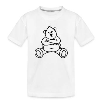 Beleidigter Bär / Bear [v1 1c] - Kinder Premium Bio T-Shirt - Weiß - Vorne