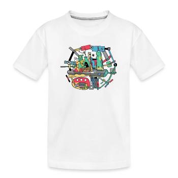 Vibrante Stadt-Collage Remix - Kinder Premium Bio T-Shirt - Weiß - Vorne