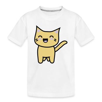 Kawaii Kitteh would be - Kids' Premium Organic T-Shirt - white - Front