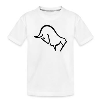 charging bull - Kids' Premium Organic T-Shirt - white - Front