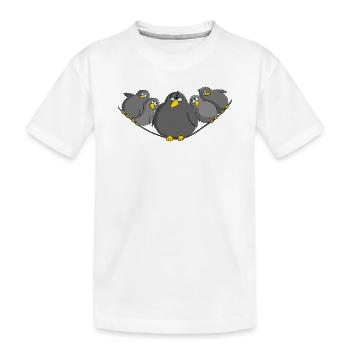Oiseau gras et drôle - T-shirt bio Premium Enfant - blanc - Devant