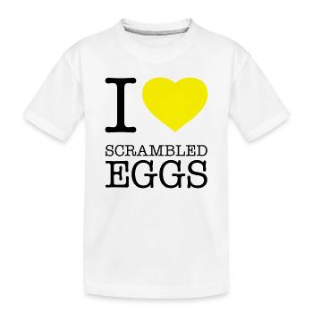 J’ADORE LES ŒUFS BROUILLÉS Rührei - T-shirt bio Premium Enfant - blanc - Devant