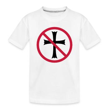 zone de bouclier interdite, aucun symbole d'église ne traverse Jésus - T-shirt bio Premium Enfant - blanc - Devant