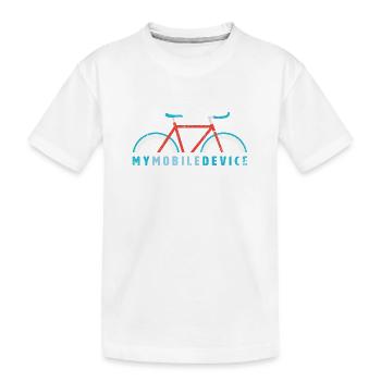 Fixie – My Mobile Device is my Single Speed Bike - Kinder Premium Bio T-Shirt - Weiß - Vorne