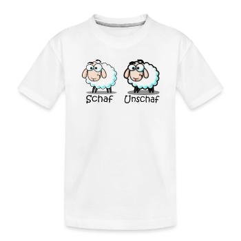 Schaf - Kinder Premium Bio T-Shirt - Weiß - Vorne