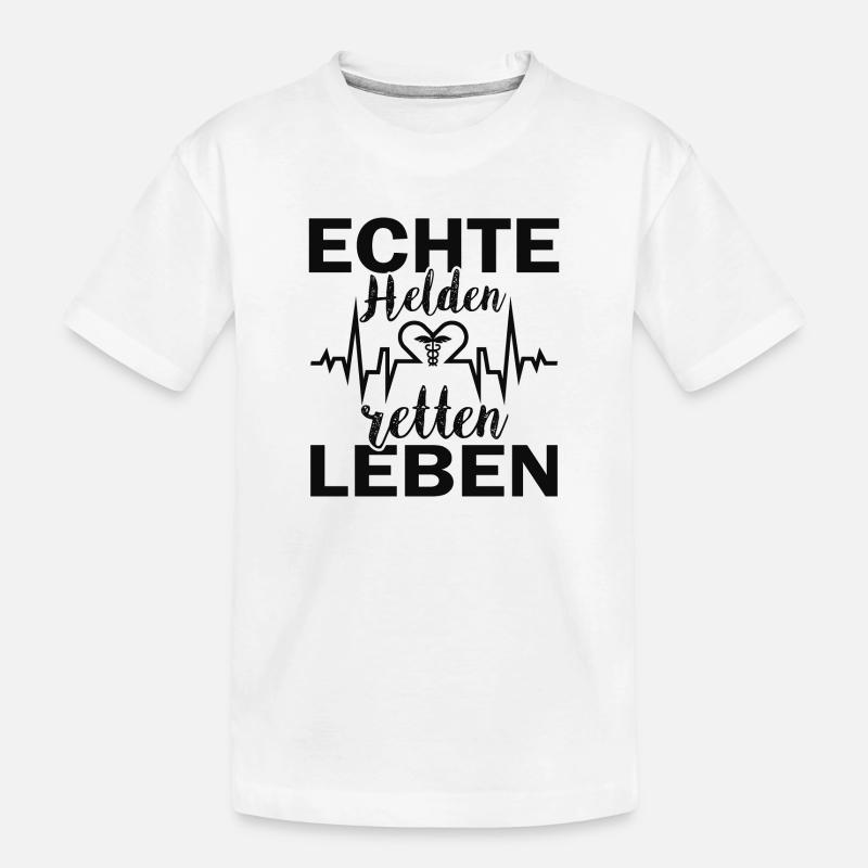 Wahre Helden sind Lebensretter - Kinder Premium Bio T-Shirt - Weiß