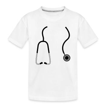 Arzt Stethoskop - Kinder Premium Bio T-Shirt - Weiß - Vorne