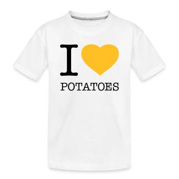 J’AIME LES POMMES DE TERRE Pommes de terre Purée de pommes de terre - T-shirt bio Premium Enfant - blanc - Devant