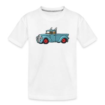 Pick Up - Kinder Premium Bio T-Shirt - Weiß - Vorne