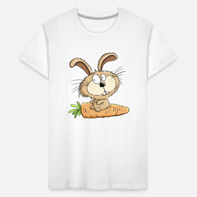 Rabbit With Carrot I Easter I Easter Comic Kids' Premium Organic T-Shirt