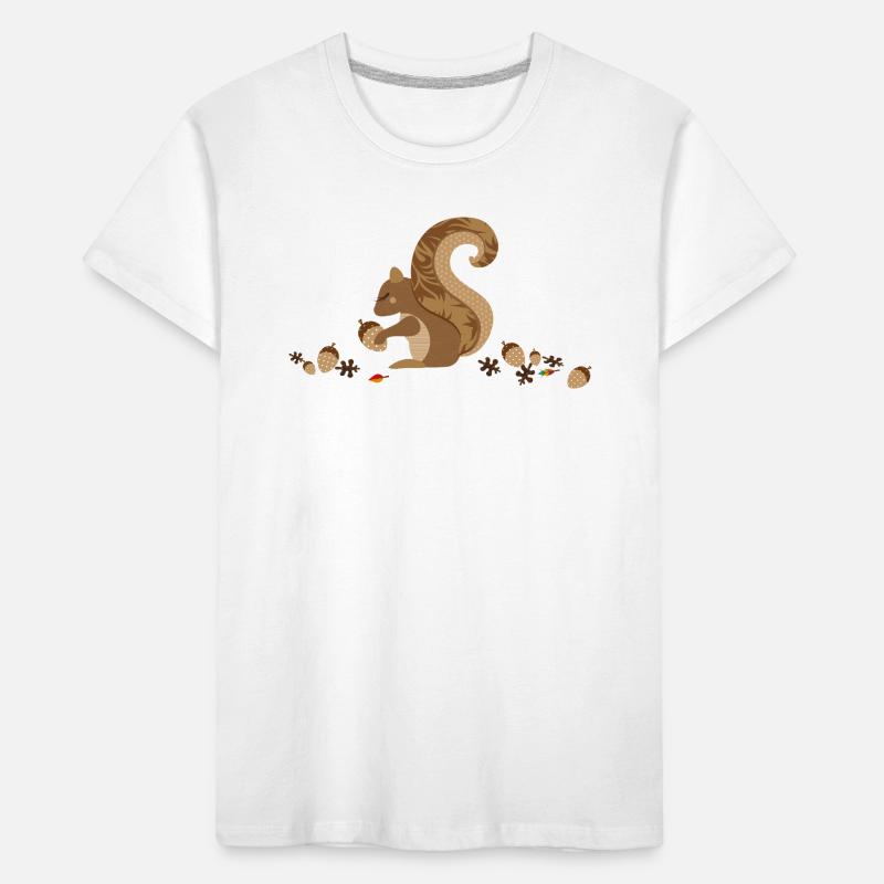Ein Eichhörnchen mit einer Eichel Kinder Premium Bio T-Shirt