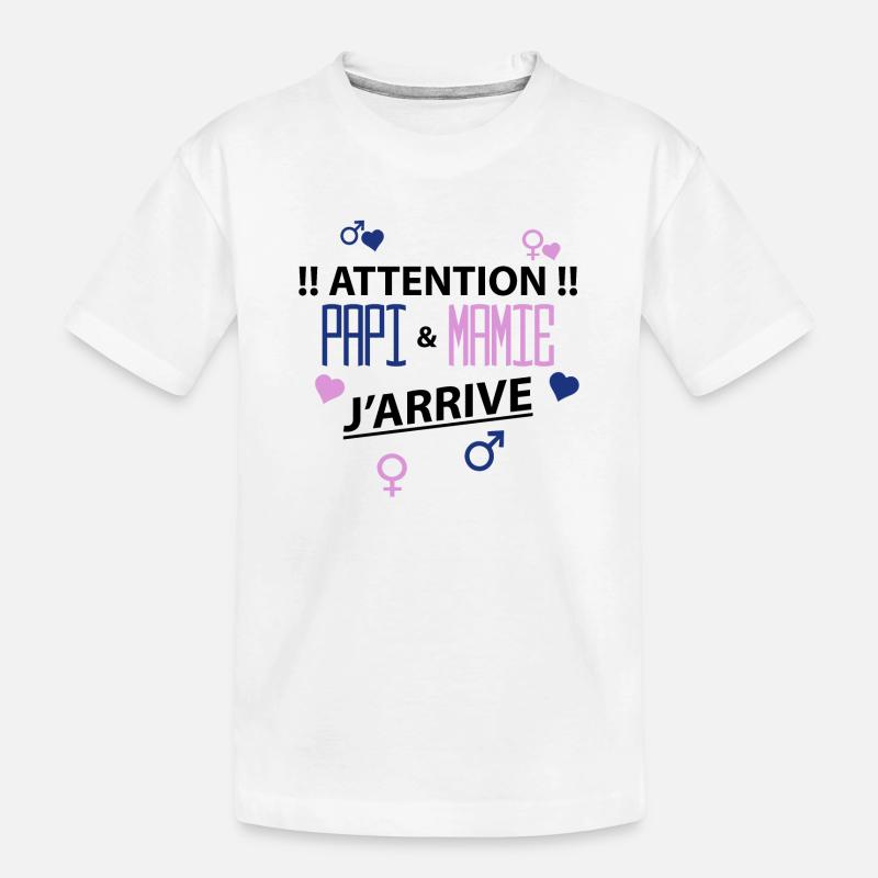 papi mamie j'arrive - T-shirt bio Premium Enfant - blanc