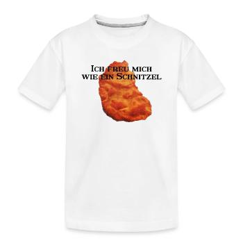 Ich freu mich wie ein Schnitzel rework - Kinder Premium Bio T-Shirt - Weiß - Vorne