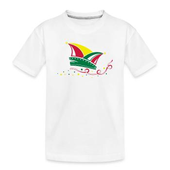 Carnival, jester cap, streamers - Kids' Premium Organic T-Shirt - white - Front