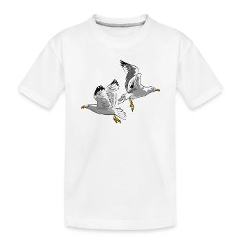 moewe vogel urlaub - Kinder Premium Bio T-Shirt - Weiß - Vorne
