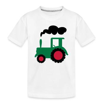 traktor trecker landwirtschaft - Kinder Premium Bio T-Shirt - Weiß - Vorne