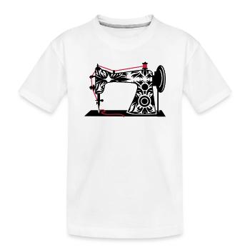 Une antique machine à coudre - T-shirt bio Premium Enfant - blanc - Devant