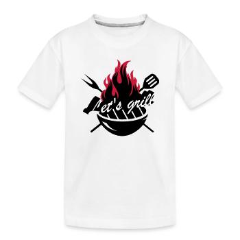 Grill mit Grillbesteck - Kinder Premium Bio T-Shirt - Weiß - Vorne