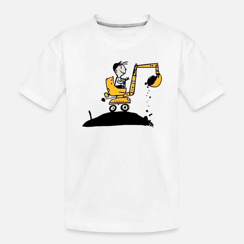 Bagger im Retro Stil - Kinder Premium Bio T-Shirt - Weiß