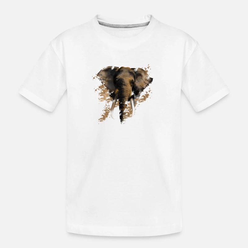 Elefant - Kinder Premium Bio T-Shirt - Weiß