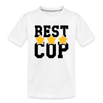 Best Cop - Police - Policeman - Gun - Security - Kids' Premium Organic T-Shirt - white - Front