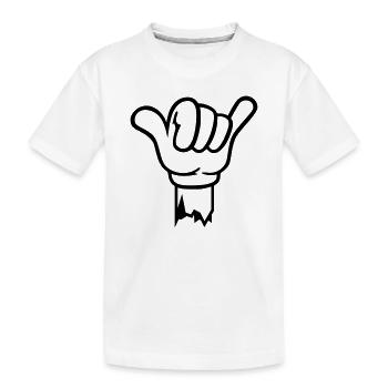 geste hand shaka - Kinder Premium Bio T-Shirt - Weiß - Vorne