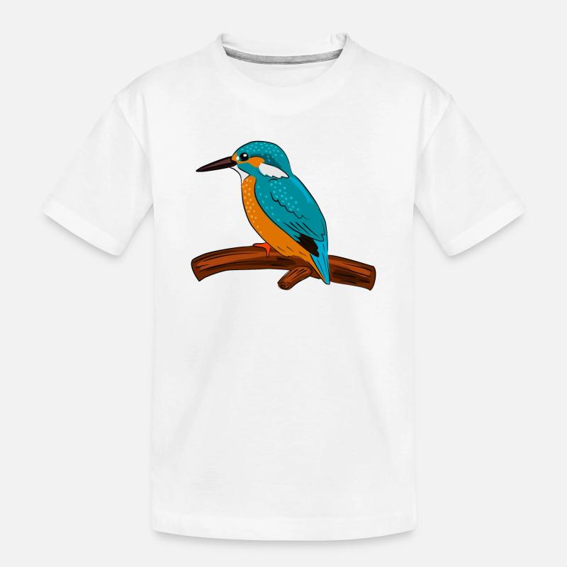 eisvogel vogel bunt - Kinder Premium Bio T-Shirt - Weiß