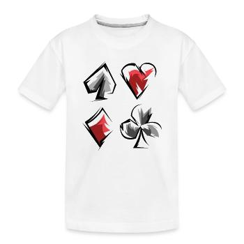 Skat Poker Rummy Cards Game Suits Heart of Spades Caro - Kids' Premium Organic T-Shirt - white - Front