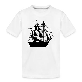 ship - Kids' Premium Organic T-Shirt - white - Front