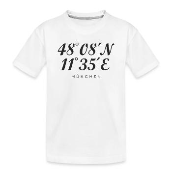 Münchener Koordinaten (Schwarz) München - Kinder Premium Bio T-Shirt - Weiß - Vorne
