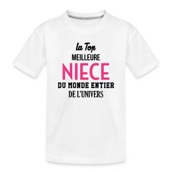 Neveu / Nièce / Famille / Oncle / Tante / Niece - T-shirt bio Premium Enfant - blanc - Devant