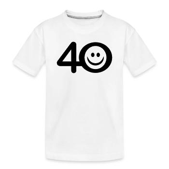 Zum Vierzigsten: 40 mit Lächel-Emoticon - Kinder Premium Bio T-Shirt - Weiß - Vorne