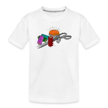 Schneider Motiv mit Schere - Kinder Premium Bio T-Shirt - Weiß - Vorne