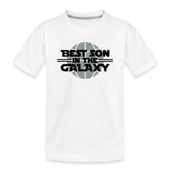 Best Son In The Galaxy - Kinder Premium Bio T-Shirt - Weiß - Vorne