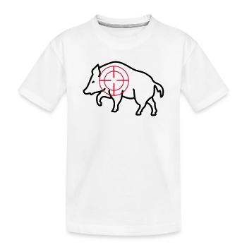 wildschwein jäger jagd - Kinder Premium Bio T-Shirt - Weiß - Vorne