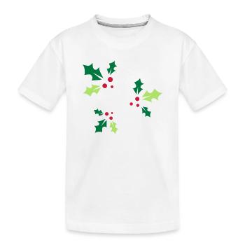 trois branches de palmiers à piqûres avec trois baies rouges - T-shirt bio Premium Enfant - blanc - Devant