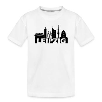 Skyline de Leipzig - T-shirt bio Premium Enfant - blanc - Devant