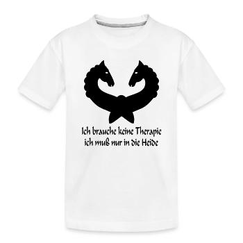 Lüneburger Heide Pferde - Kinder Premium Bio T-Shirt - Weiß - Vorne