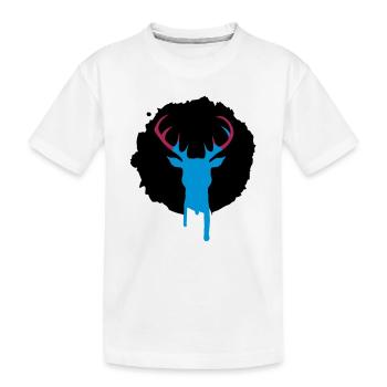 Deer patch graffiti - Kids' Premium Organic T-Shirt - white - Front