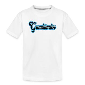 Écriture des Grisons avec contour bleu - T-shirt bio Premium Enfant - blanc - Devant