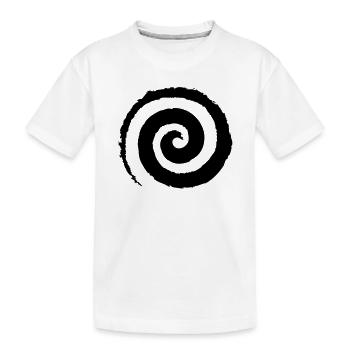 Schwarze Pinselstrich-Spirale - Kinder Premium Bio T-Shirt - Weiß - Vorne
