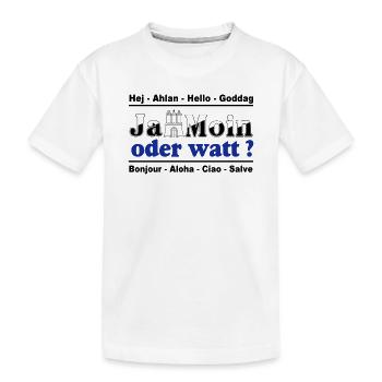 Hamburg , Tradition , Ja Moin oder watt (25) - Kinder Premium Bio T-Shirt - Weiß - Vorne
